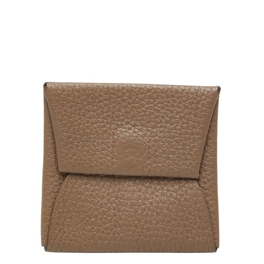 Hermes Bastia Coin Case Etoupe Beige Taurillon Clemence Gray